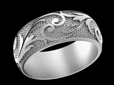 Ornamental carving ring silver gold printable jewelry 3D model 3D print model