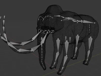 Wolly Mammoth Low-poly 3D model
