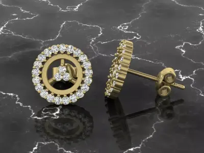 Jewelry Earring 3D print model 5
