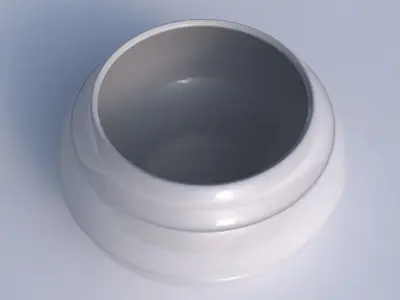 Bowl squeezed twisted with smooth horizontal ribbons 3D print model