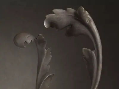 Cast Acanthus Leaves on Stands 3D model