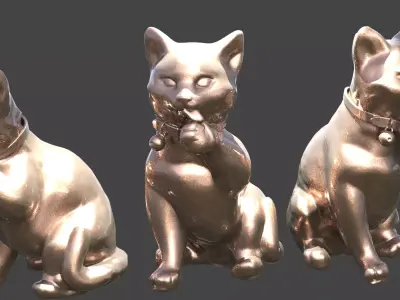 Cat Statue 2  3D model