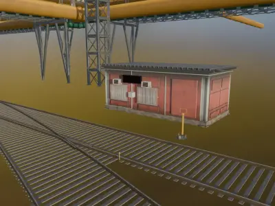 Railway Scenery Pack Low-poly 3D model