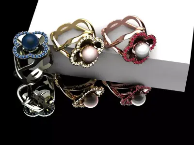 Clover Rings 3D print model