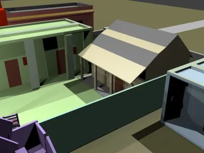 Rural model city pack Free 3D model