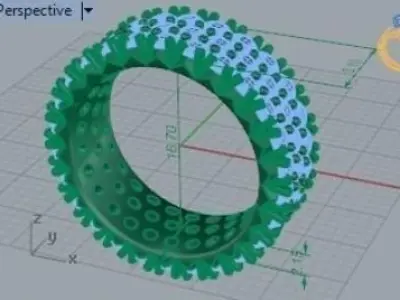 Pave Ring 232 3D print model