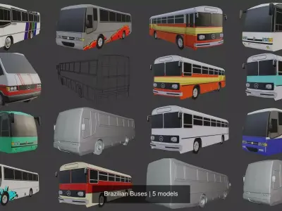 Brazilian Buses 3D Model Pack