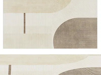 Abstract Contemporary Modern Rug 3D model