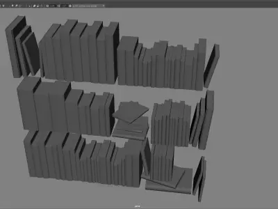 Books for interior decoration Free low-poly 3D model