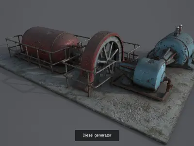 Diesel generator Texture Pack 3D Model Collection