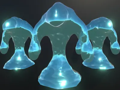 Water elemental low-poly game engine ready 3D model Low-poly 3D model