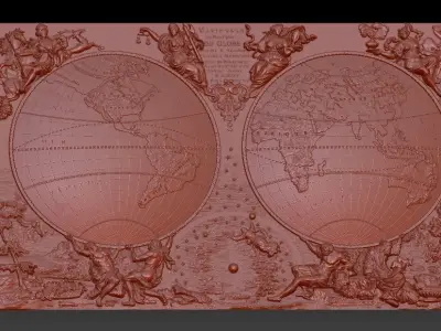ancient map of the world       3D model
