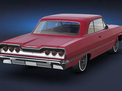Chevrolet Impala 1963 Low-Poly Low-poly 3D model