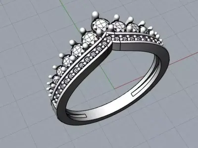 ANILLO TIARA - solitario 3D print model