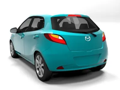 MAZDA 2 5DR 2009 LOWPOLY Low-poly 3D model