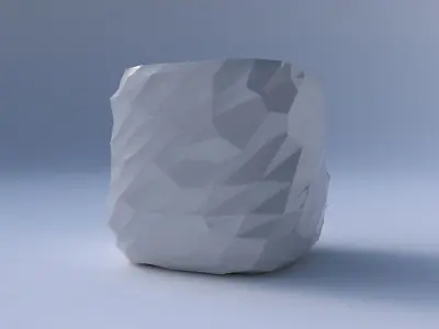 Vase quadratic stumpy with low-polygon 3D print model