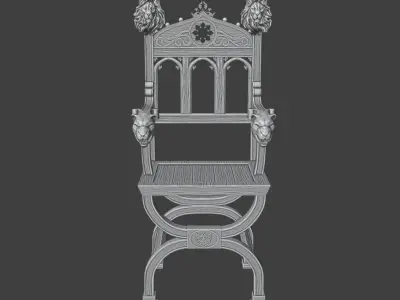Chair  lion 3D print model