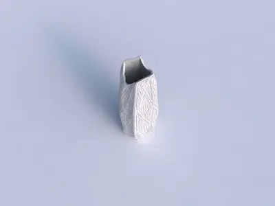 Vase double arc hexagon with fine mosaic plates 3D print model