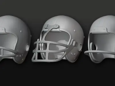 1960s Football Plastic Suspension Helmet  3D print model