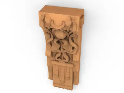 Decorative Bracket carved classic cnc 3d printing 04  3D print model