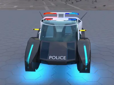 Police hover car 3D model