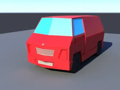 Low Poly Van Low-poly 3D model