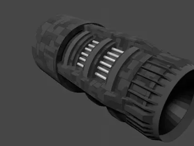 Spacecraft thruster 3 Low-poly 3D model