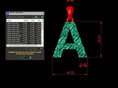 A Letter Alphabet Tiles Texture Pedant 3D Print Model 3D print model