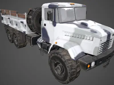 Kraz-6322 military truck 3D model