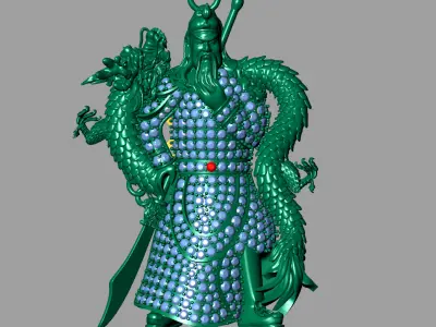 Chinese statue pendant 3D Quan Cong 3D print model