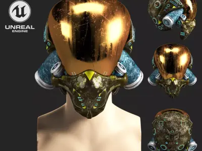 SCIFI HELMET 05 - 3D Asset Game Model PBR  Free low-poly 3D model