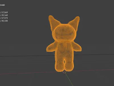 Kuromi Plush Scan Low-poly 3D model