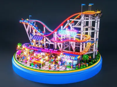 Roller Coaster LEGO 3D model