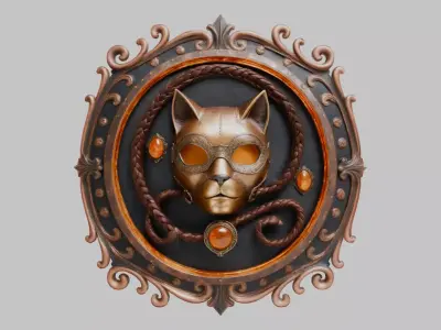 Bronze Head Sculpture Low-poly 3D model