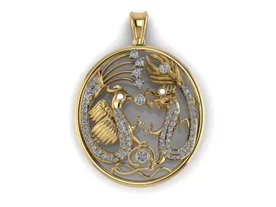 Hong Neak Dragon Bird Pendant 3D print model