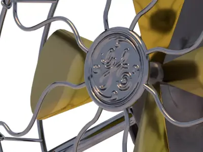 Vintage Electric Desk Fan 3D model