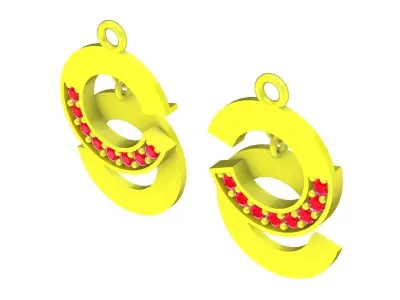 5994 luxury diamond earrings  3D print model