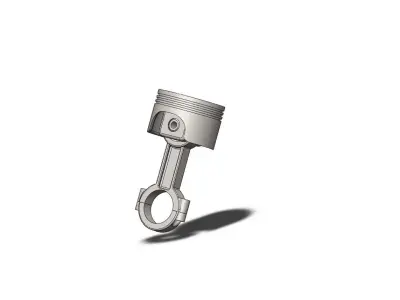 Piston with rod 3D model 3D model