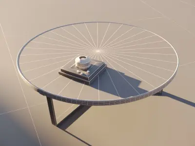 Sala-Circular-Table-Glass-with-candle-accessories building wi... Free low-poly 3D model