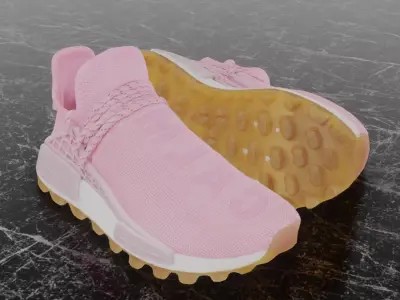 PHARRELL WILLIAMS X ADIDAS NMD HU 3D SHOES  Low-poly 3D model