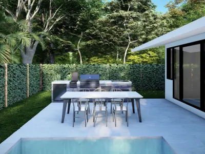 3D Exterior Scene 3D model design garden and landscape Free 3D model purchase