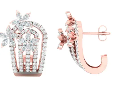 Women Earrings 3dm STL OBJ FBX Renders Details 3D print model order