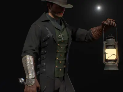 Gothic Character Low-poly 3D model