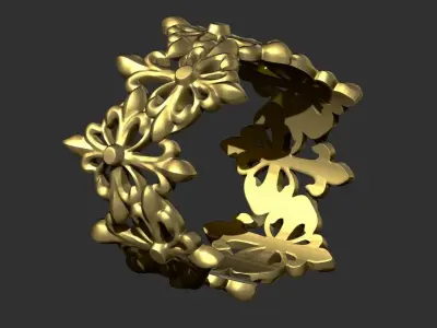 Multi Floral Ring de lis 3D print model