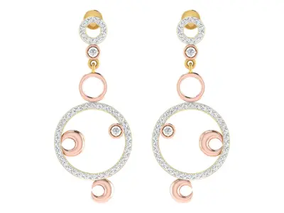 Women Drop Earrings 3dm STL OBJ FBX Renders Details 3D print model 13