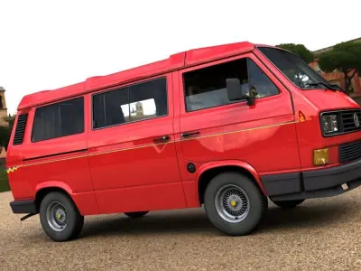 VOLKSWAGEN TRANSPORTER CAMPING WESTFALIA CALIFORNIA  LT 1987 3D model
