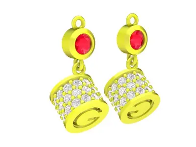 5947 luxury diamond earrings 3D print model