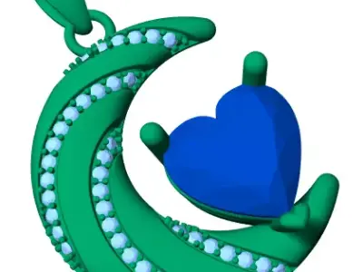 Diamond pendant 3d render 3D print model purchase