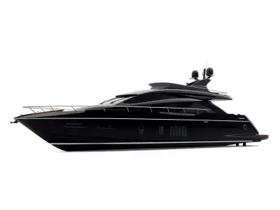 Sleek Black Yacht model pack Low-poly 3D model