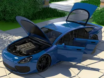 Generic Large 4 Door Coupe Low-poly 3D model